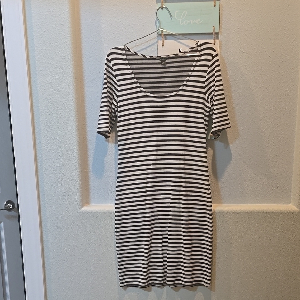Ann Taylor Navy  and White Striped Dress